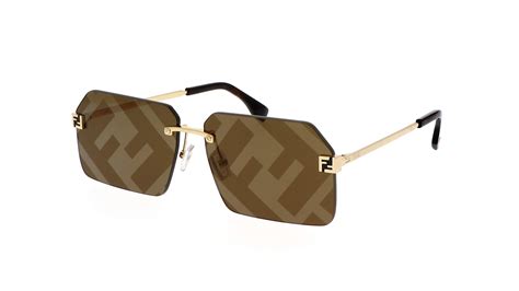 Fendi Sky Fe40043U 33G Gold/Brown Square Sunglasses 59.